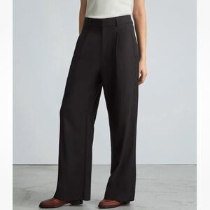NEW NWT Everlane The Way High Drape Pant Black Womens Wide Leg Pleated 12 S
